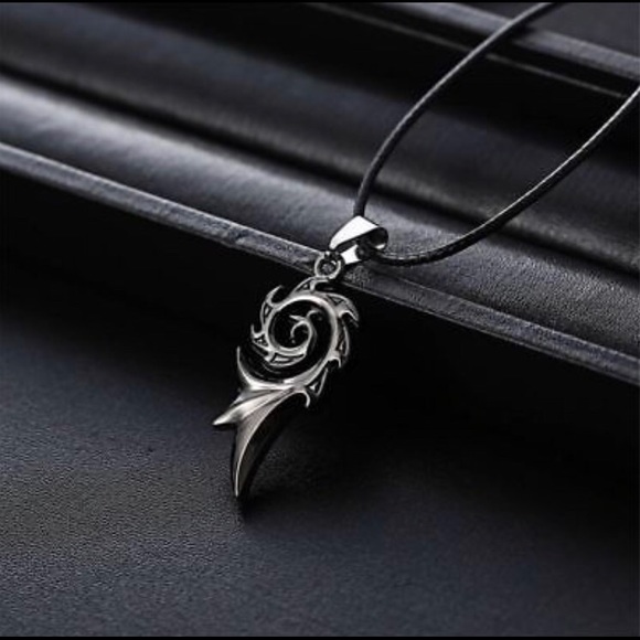 Other - Men's Titanium Steel Flame Pendant Necklace NWT
